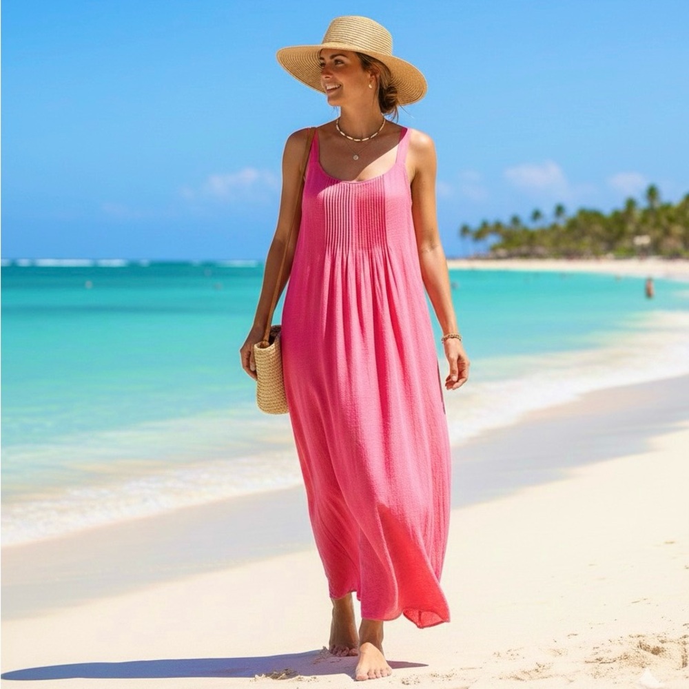 Nanette by Nanette Lepore Carmine Pink Maxi Boho Dress Size 14